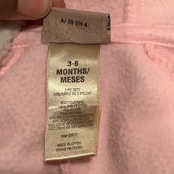 Arizona Jean Company Baby Girl Pink Lil Kitty Hooded Jumpsuit 3-6 Months - Picture 13 of 16